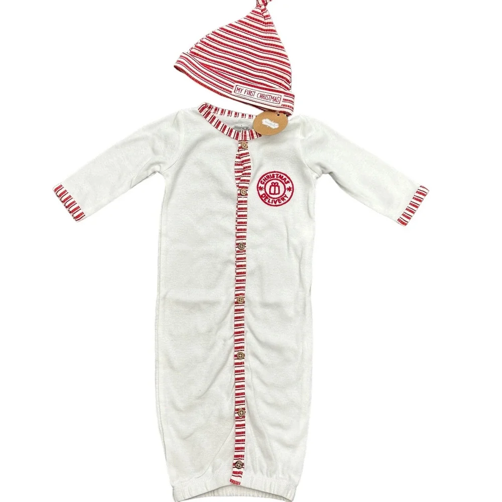 Mud Pie Baby Christmas Delivery Gown 0-3m NWT